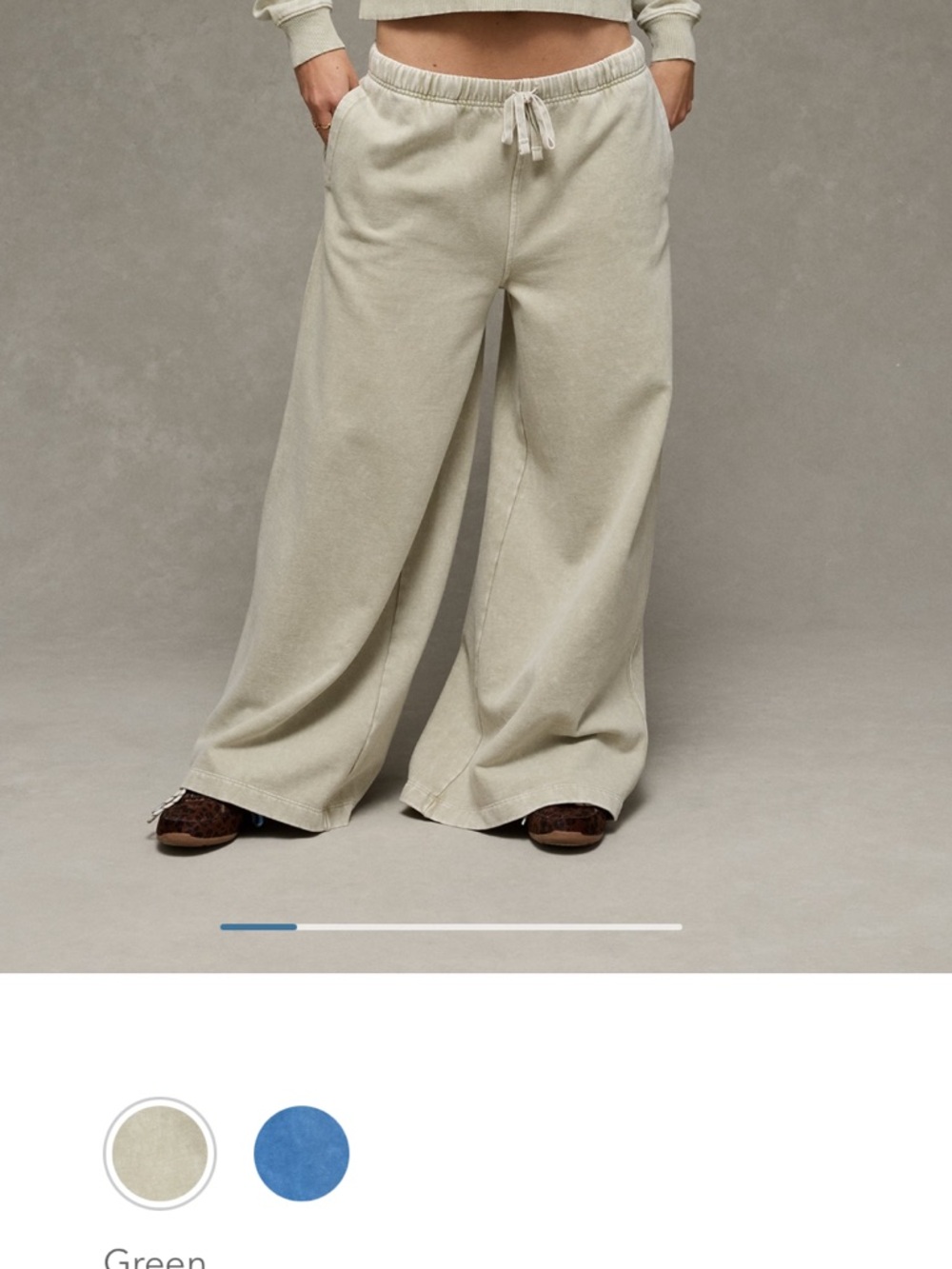 American Eagle Neutral LUX Wide-Leg Lounge Drawstring Pants high waisted size M